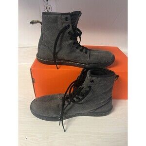 Dr. Doc Martens Sheridan Canvas Boots Black Size 7 Women’s‎ 38 EU